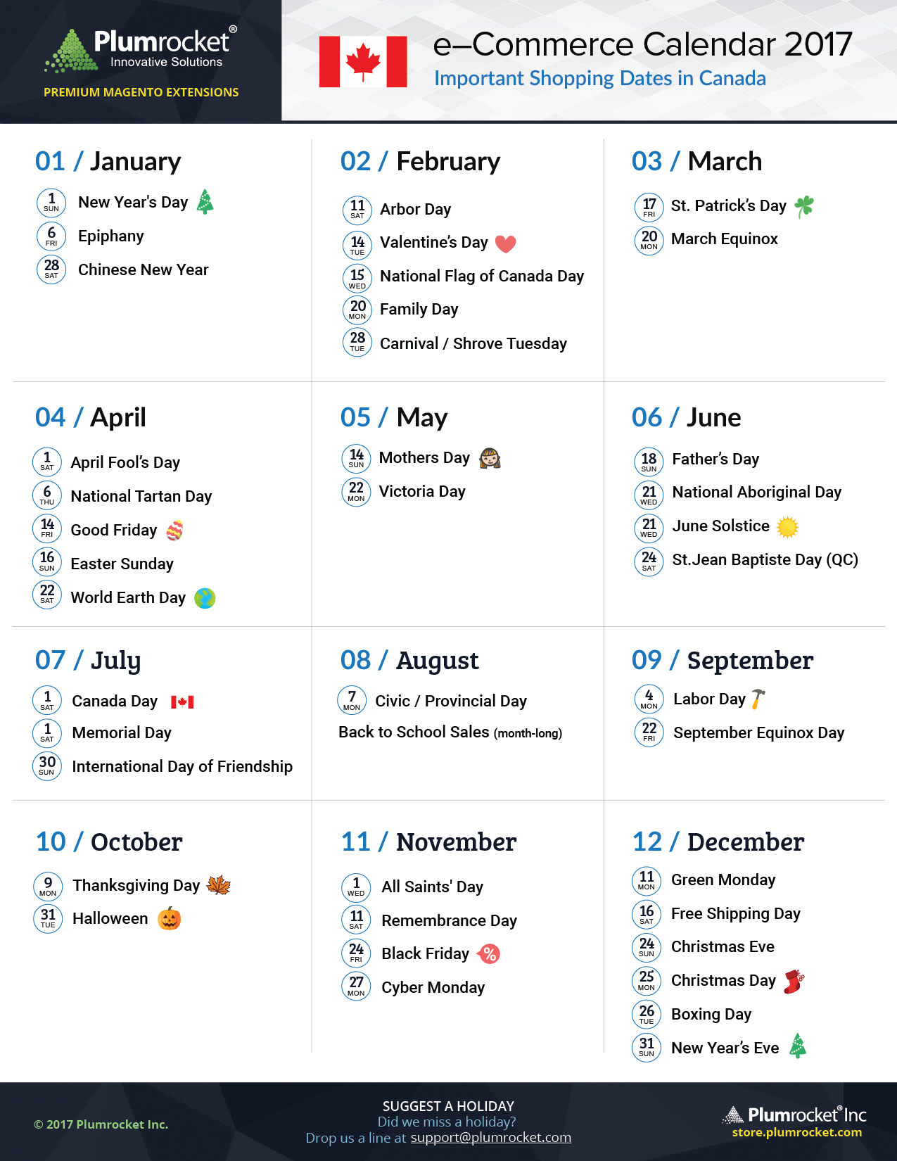 Canada Marketing Calendar 2017