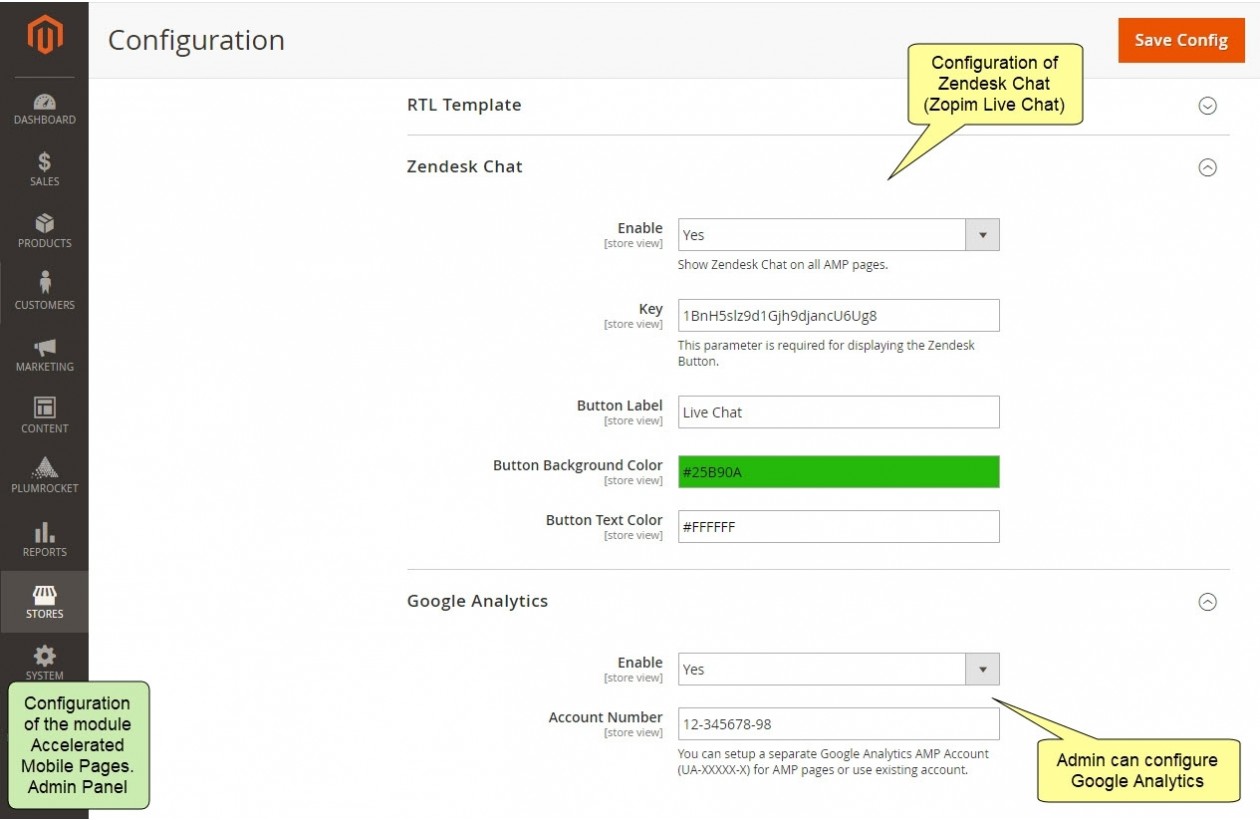 amp on magento google analytics