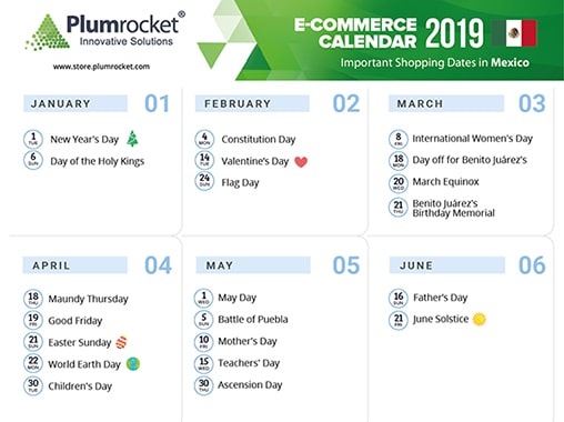 Marketing Calendar Mexico 2019 by Plumrocket