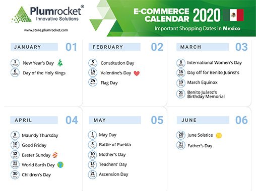 Marketing Calendar Mexico 2020 by Plumrocket