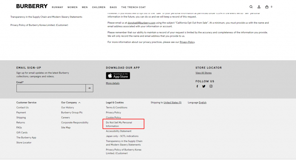 20 Examples of “Do Not Sell My Personal Information” Page Plumrocket Blog