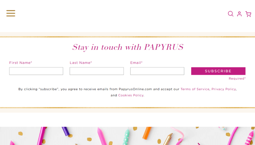 Papyrus Newsletter Popup