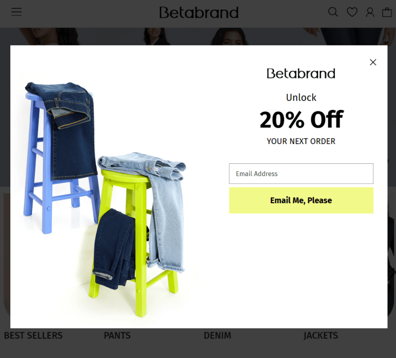 Betabrand Newsletter Popup