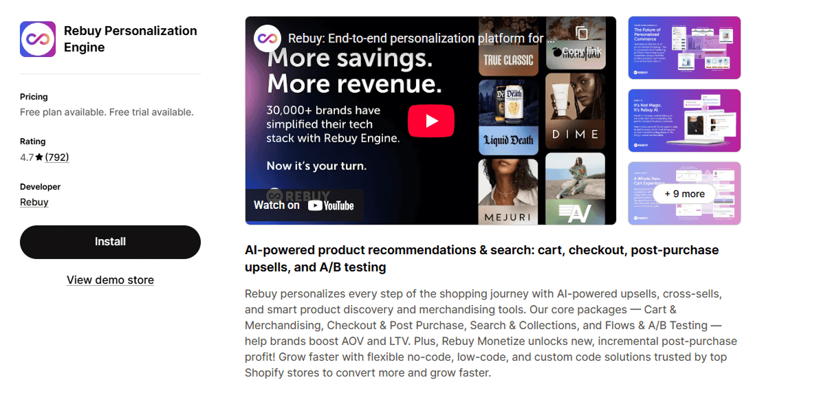 Best AI Apps for Shopify: Rebuy Personalization Engine