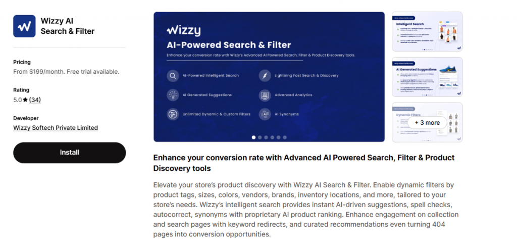 Best AI Apps for Shopify: Wizzy AI Search & Filter