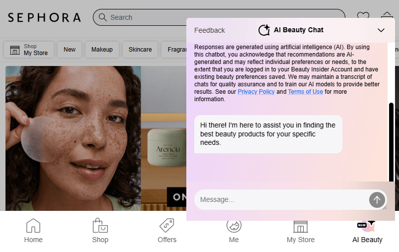 10 Use Cases of AI in Ecommerce: Sephra AI chatbot