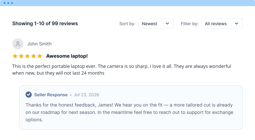 Reply to every review without writing from scratch