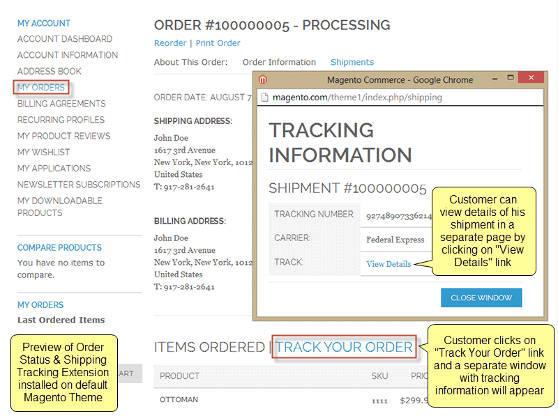 Order Status & Shipping Tracking
