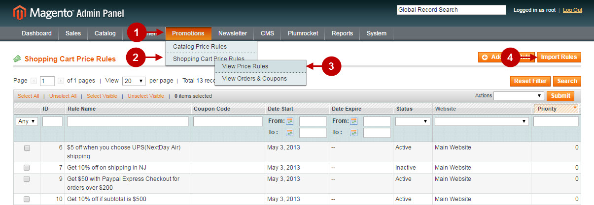 3b magento advanced promotions shopping cart price rule