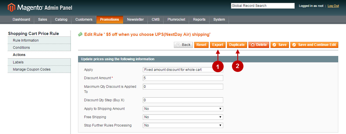 4 magento advanced promotions shopping cart price rule