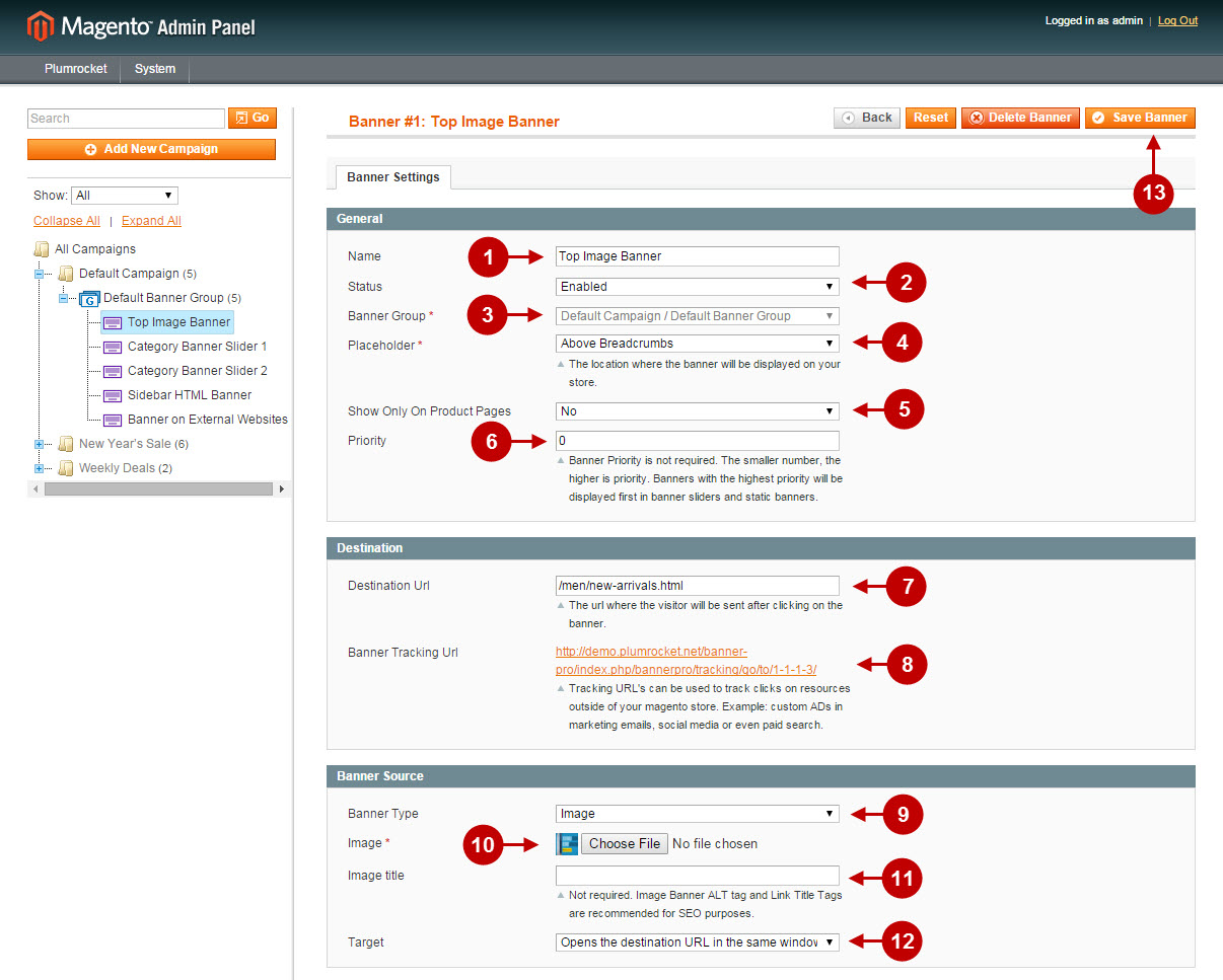 8a configuration magento banner pro v1