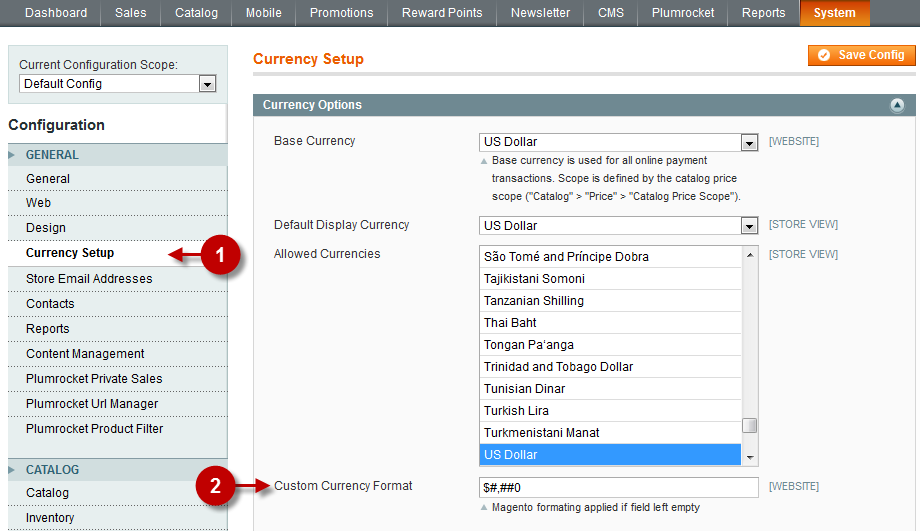 html currency format