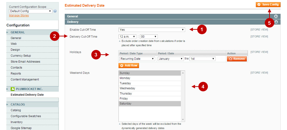 How to Configure Magento 2 Estimated Delivery Date Extension v2.x Magento 2 Estimated  Delivery Date v2.x Configuration - Plumrocket Documentation