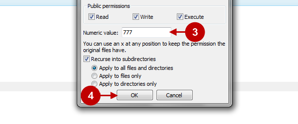 Files server permissions theme installation