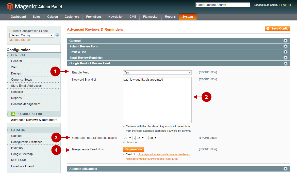 Magento advanced reviews and reminders google product review feed v1.4.0.jpg