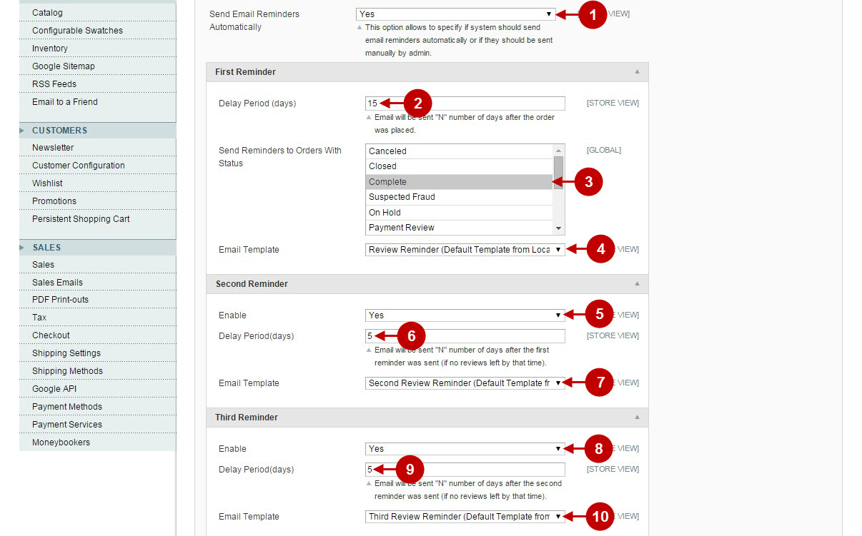 Magento advanced reviews and reminders v1 conf6.jpg