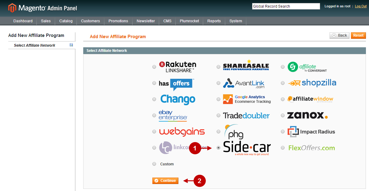 Magento affiliate program sidecar 1