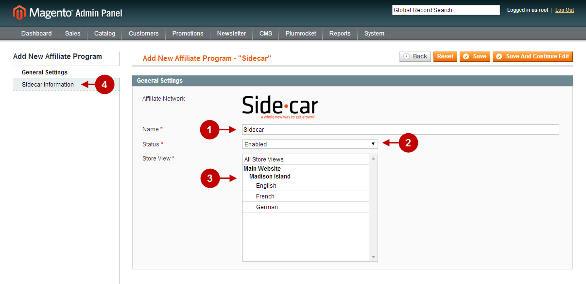 Magento affiliate program sidecar 2