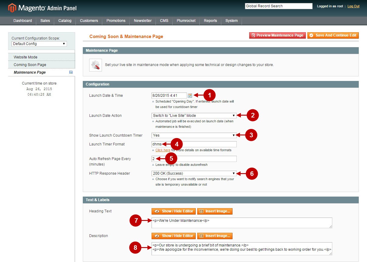 Magento coming soon and maintenance page conf11