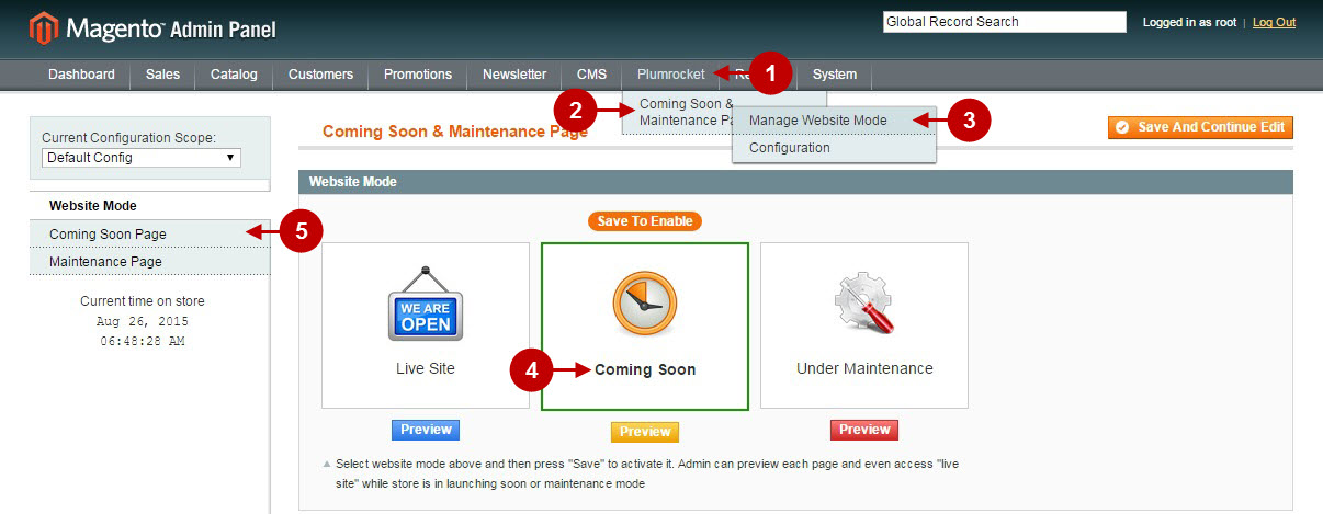 Magento coming soon and maintenance page conf4