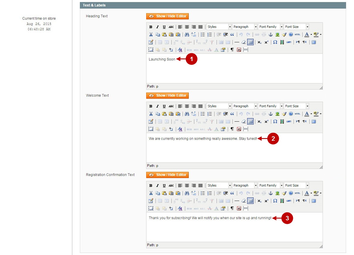 Magento coming soon and maintenance page conf7