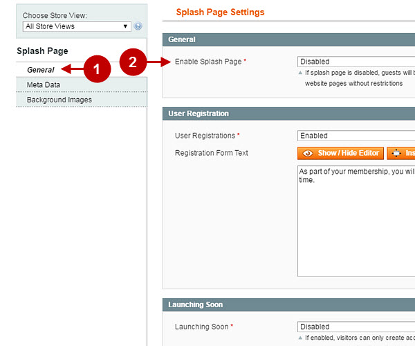 Magento private and flash sales splash Page disabled