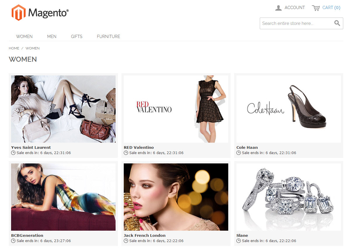 Magento private sales and flash sales home page FE.jpg