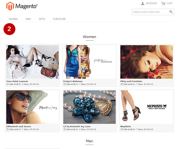 Magento private sales splash page frontend