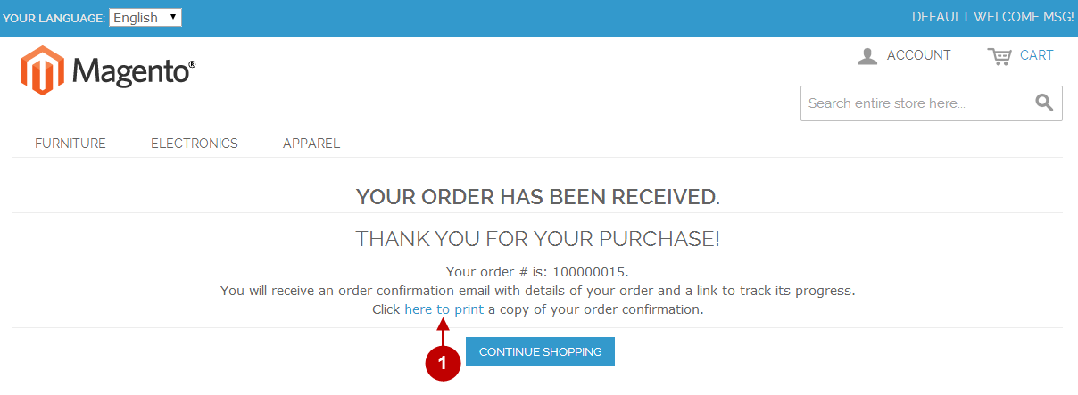 Print Order Confirmation Success Page