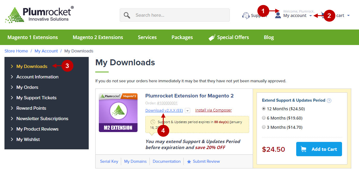 Download magento extension by Plumrocket