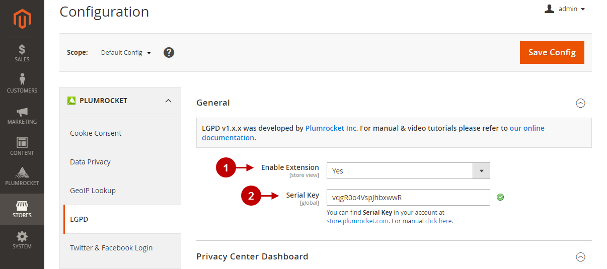 magento 2 lgpd extension configuration.png