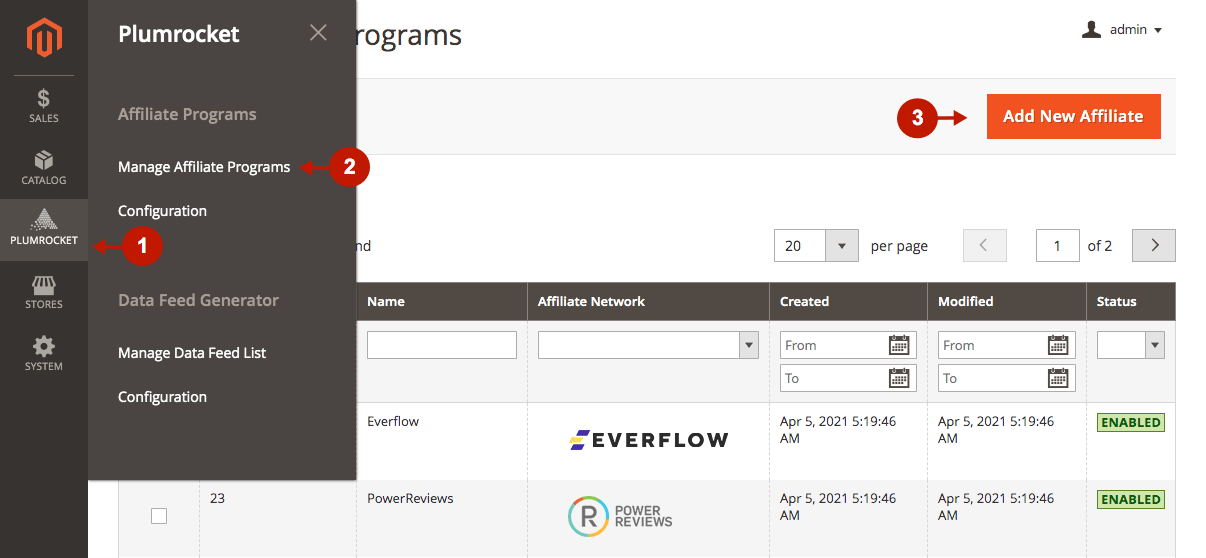 magento 2 affiliate programs extension everflow configuration 1