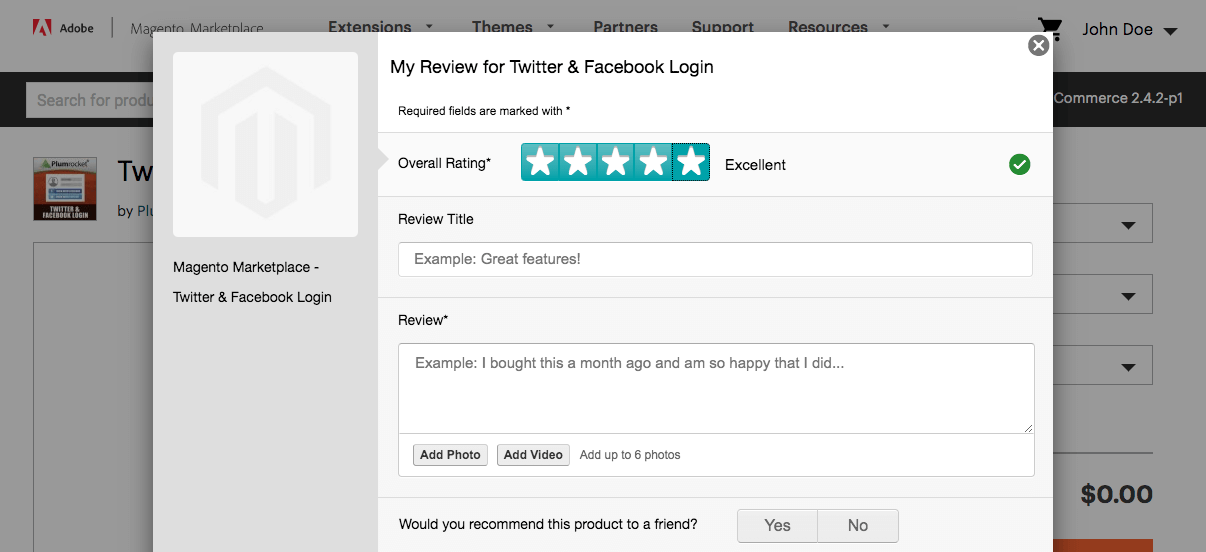 submitting a review on magento marketplace 3