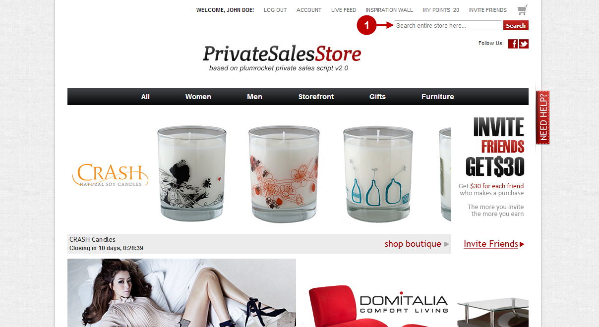 Private Sales Fashion Red Magento Theme - Frontend 