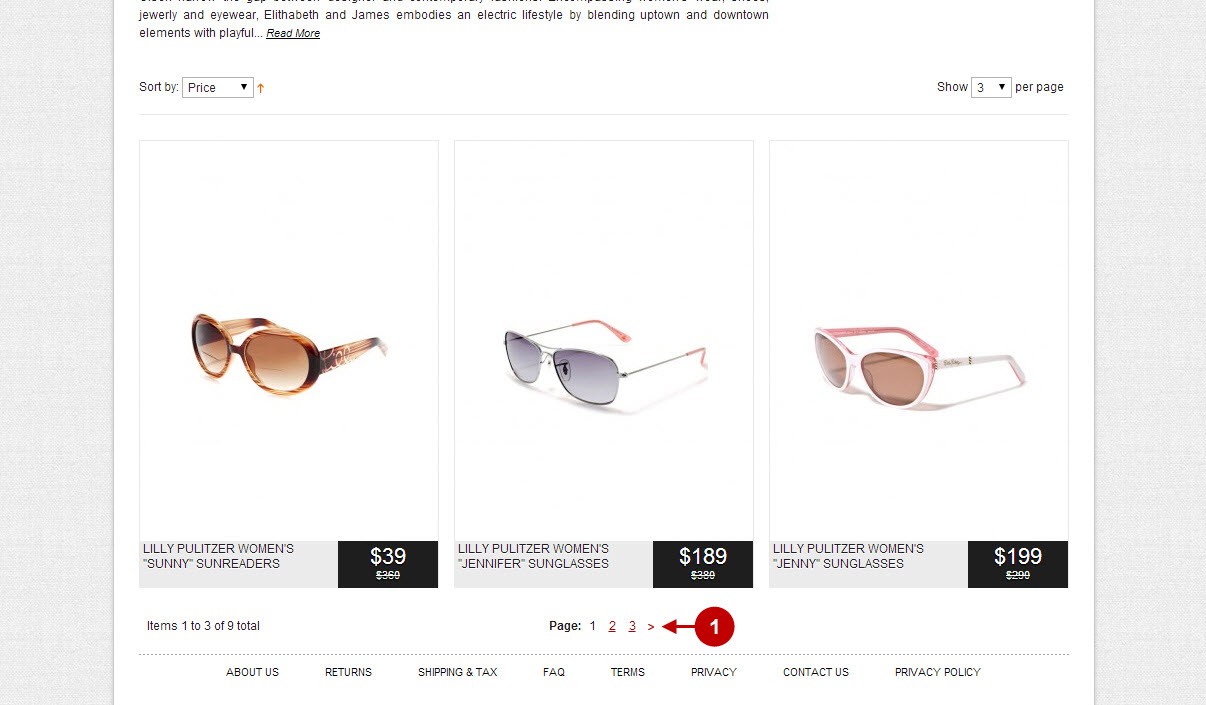 Private Sales Fashion Red Magento Theme - Pagination