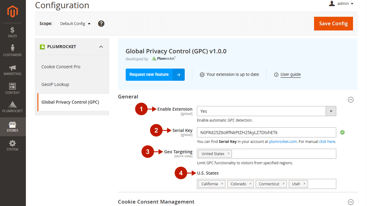 magento 2 GPC configuration 1