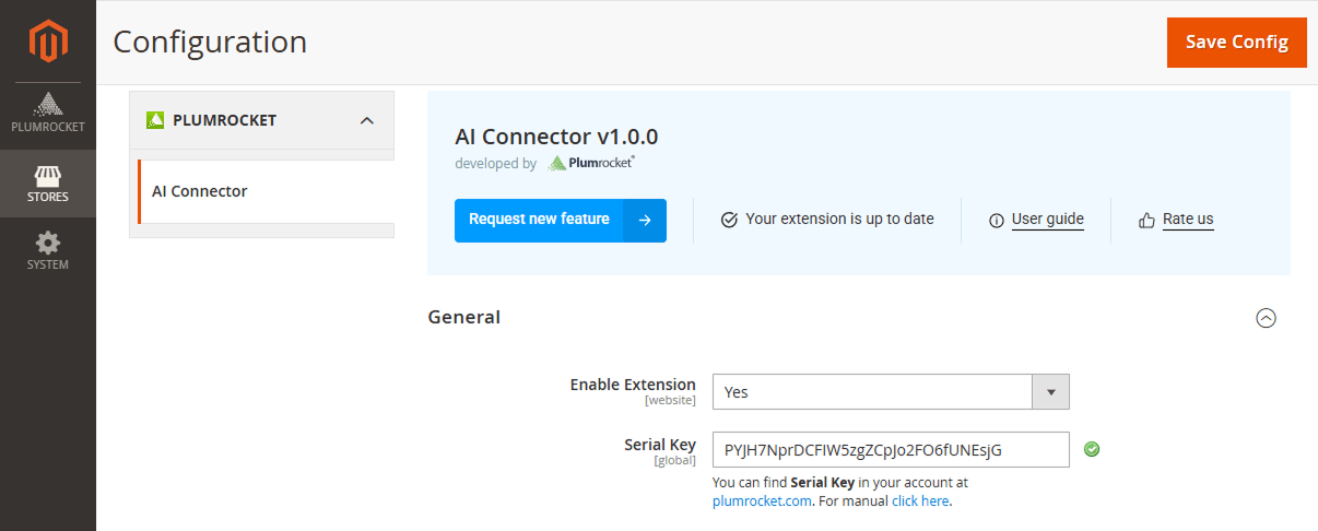Magento 2 AI Connector General Configuration 