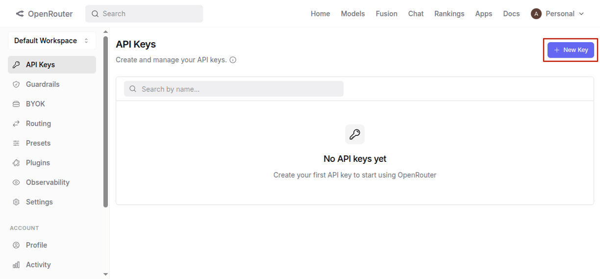 Step 1. Log in to your OpenRouter account