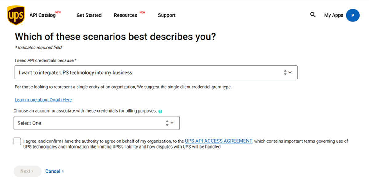 How to Request UPS API Credentials