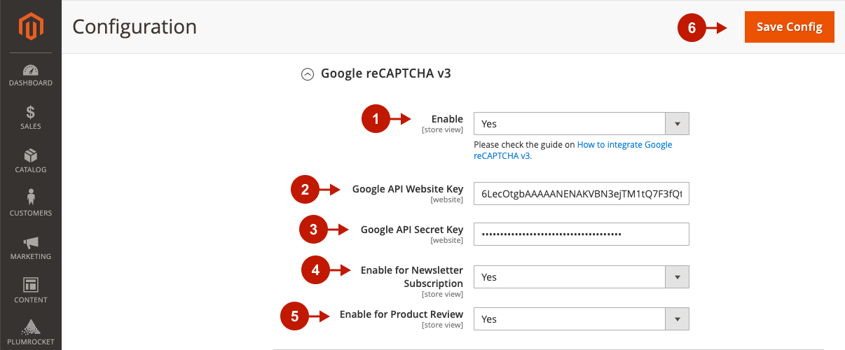 Google reCAPTCHA Configuration in Magento 2 AMP Extension