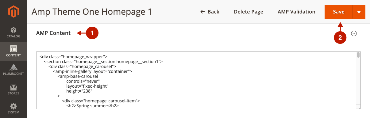 Magento 2 AMP extension configuring AMP Homepage 6.png