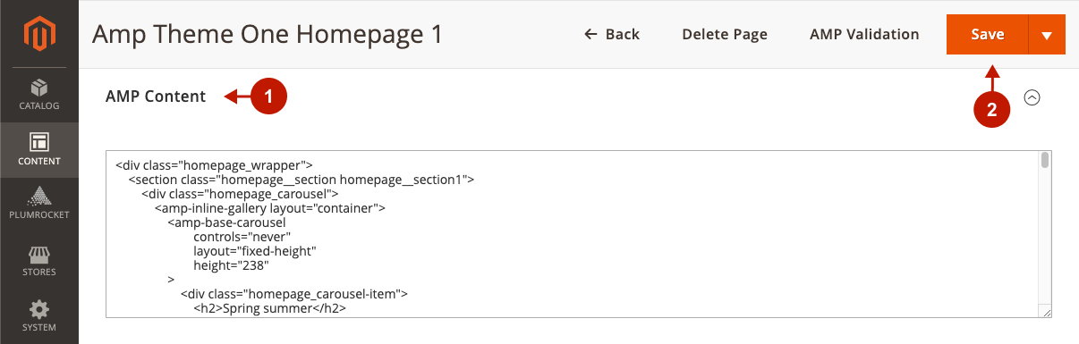 Magento 2 AMP extension configuring AMP Homepage 6.png  