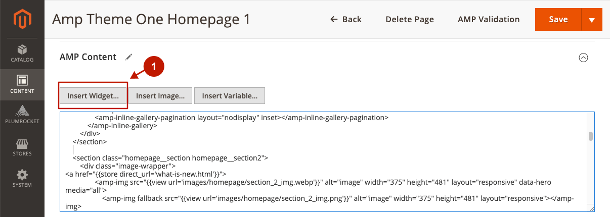 Magento 2 AMP extension Adding AMP Widgets 7.png