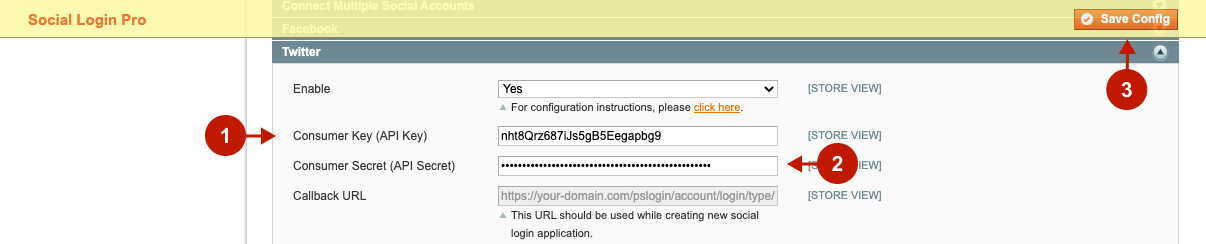 Magento 1 login with Twitter - extension configuration