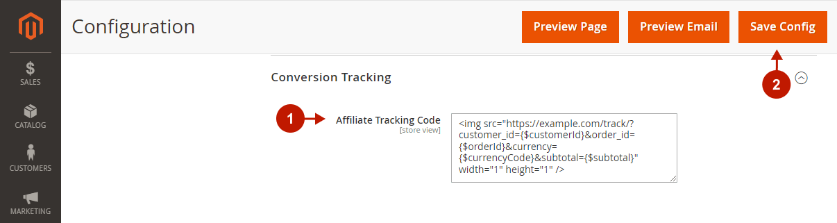 Configuring Magento 2 Checkout Success Page extension - Conversion Tracking