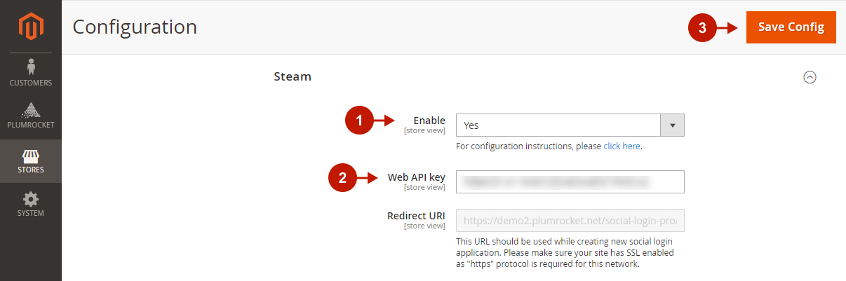 Magento 2 Steam Login Configuration