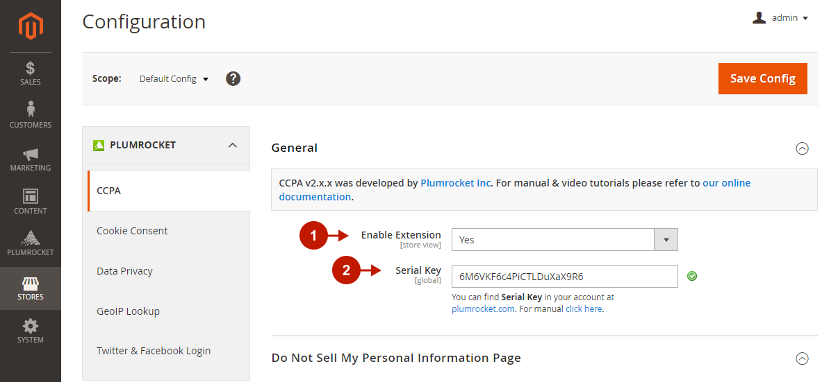 Magento 2 Cookie Consent extension - Configuration