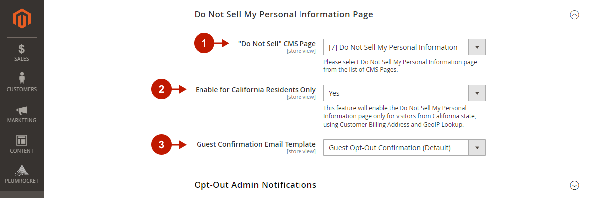 Magento 2 Cookie Consent extension - Do Not Sell My Personal Information Page