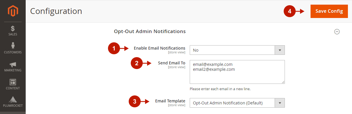 Magento 2 Cookie Consent extension - Opt-Out Admin Notifications