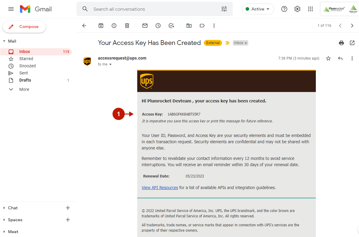 Requesting UPS API Access Key - 17